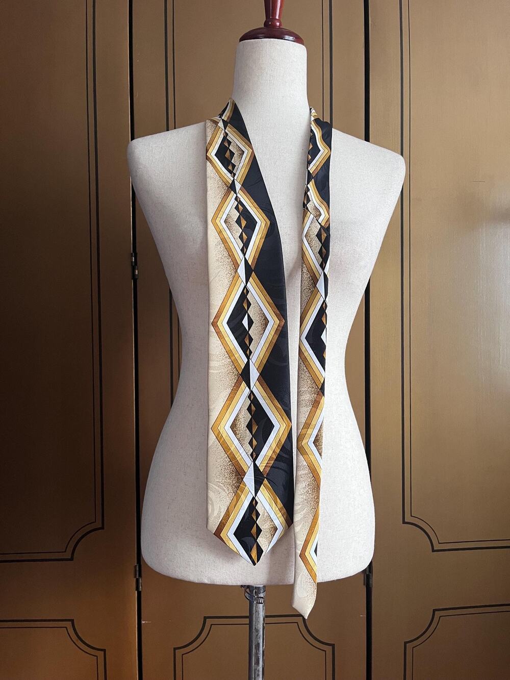 Vintage necktie with abstract print by Balmain